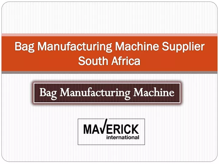 bag manufacturing machine supplier south africa