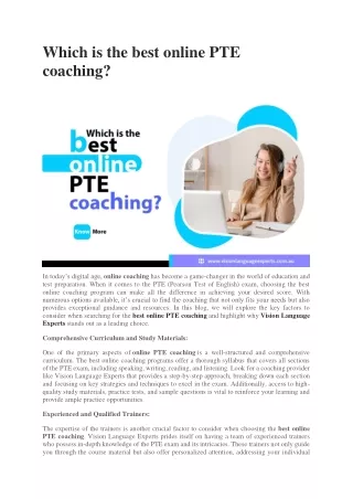 which is the best online pte coaching