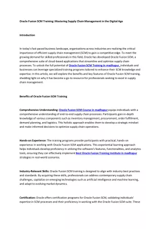 oracle fusion scm training mastering supply chain