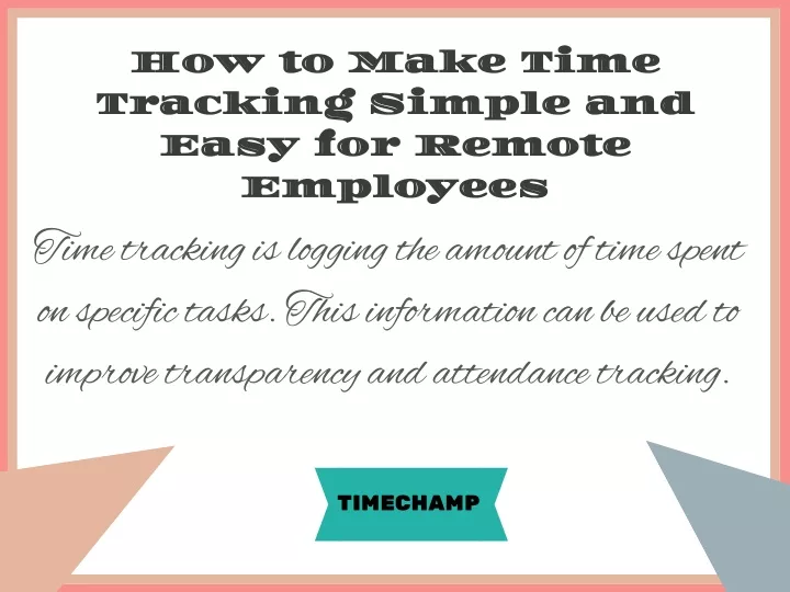 how to make time tracking simple and easy