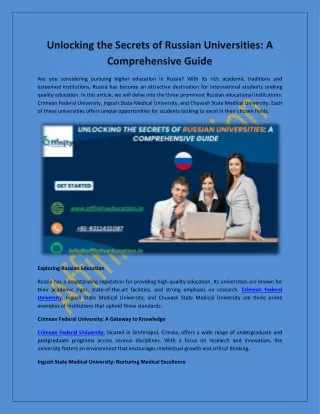 Unlocking the Secrets of Russian Universities: A Comprehensive Guide