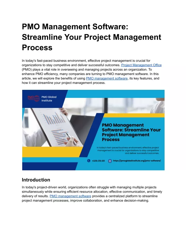 pmo management software streamline your project