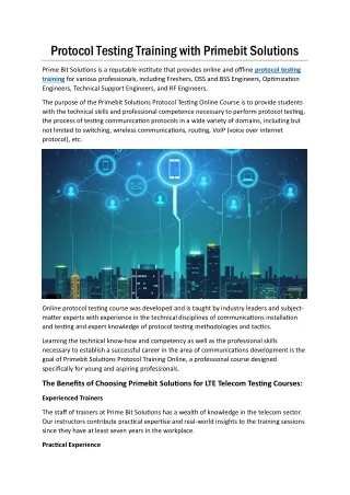 protocol testing training with primebit solutions