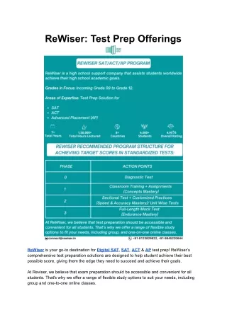 rewiser test prep offerings