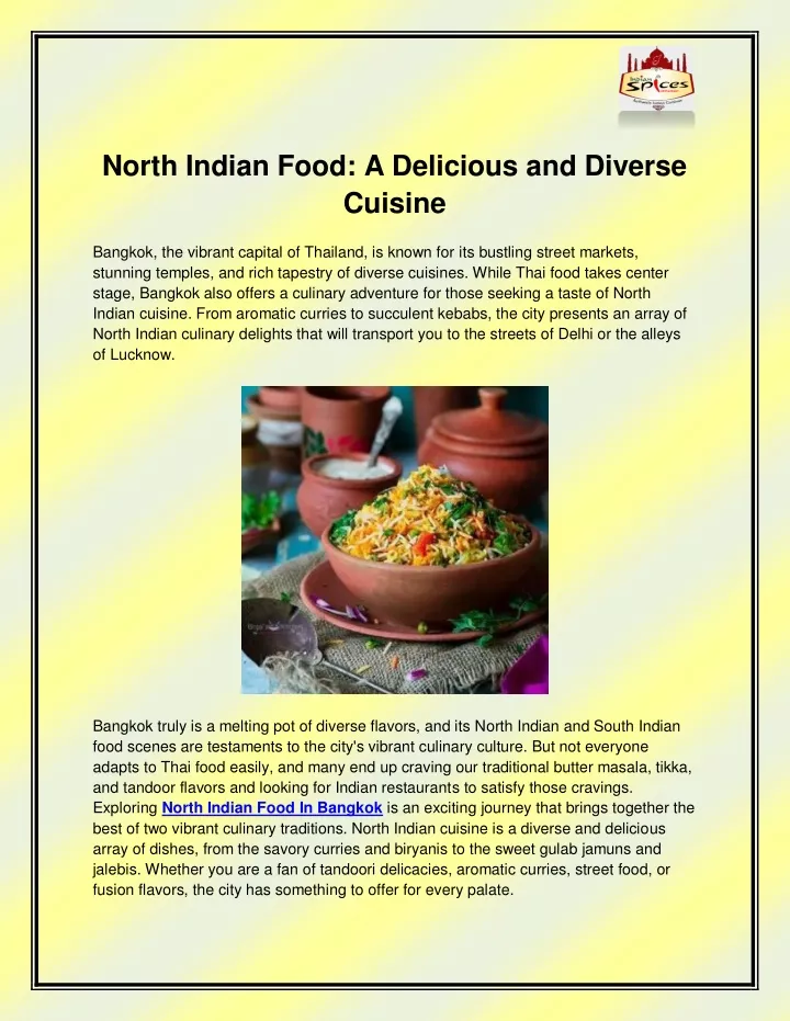 north indian food a delicious and diverse cuisine