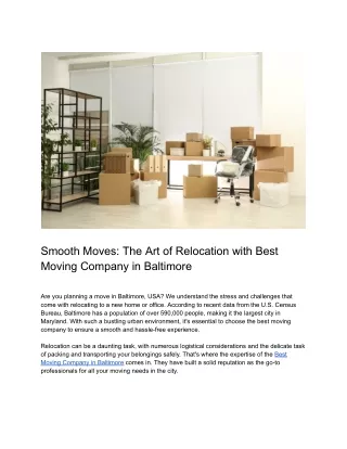 smooth moves the art of relocation with best