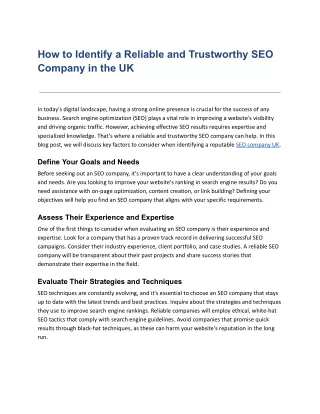 how to identify a reliable and trustworthy