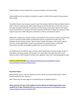 global healthcare services market size overview