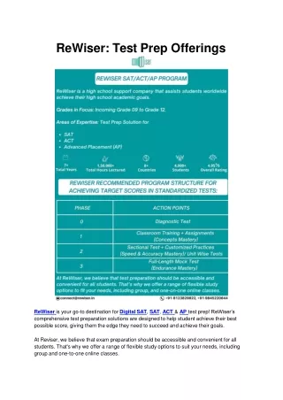 rewiser test prep offerings