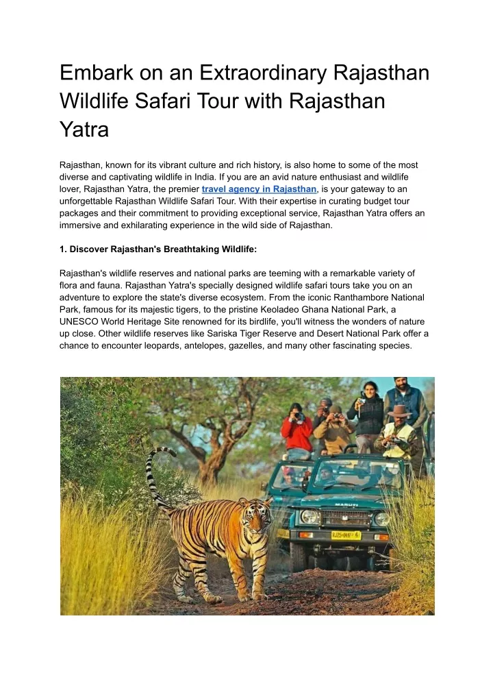 embark on an extraordinary rajasthan wildlife