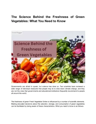 the science behind the freshness of green