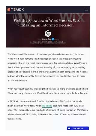 website showdown wordpress vs wix making