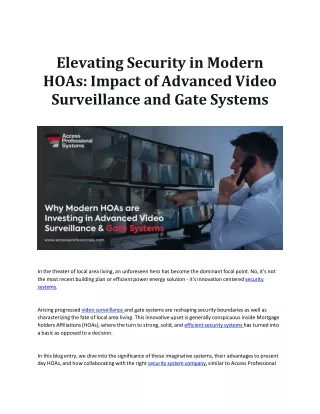elevating security in modern hoas impact of advanced video surveillance and gate systems