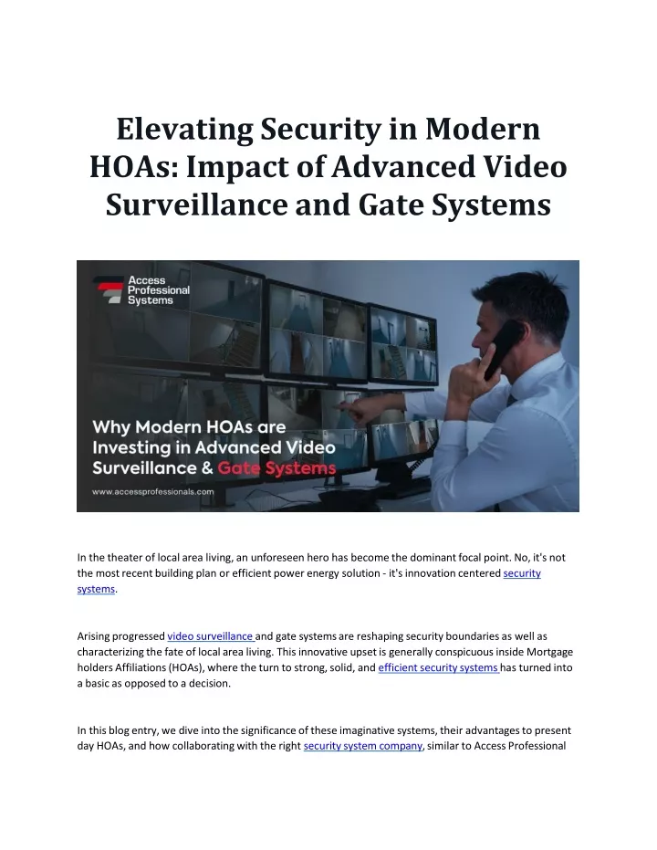 elevating security in modern hoas impact of advanced video surveillance and gate systems