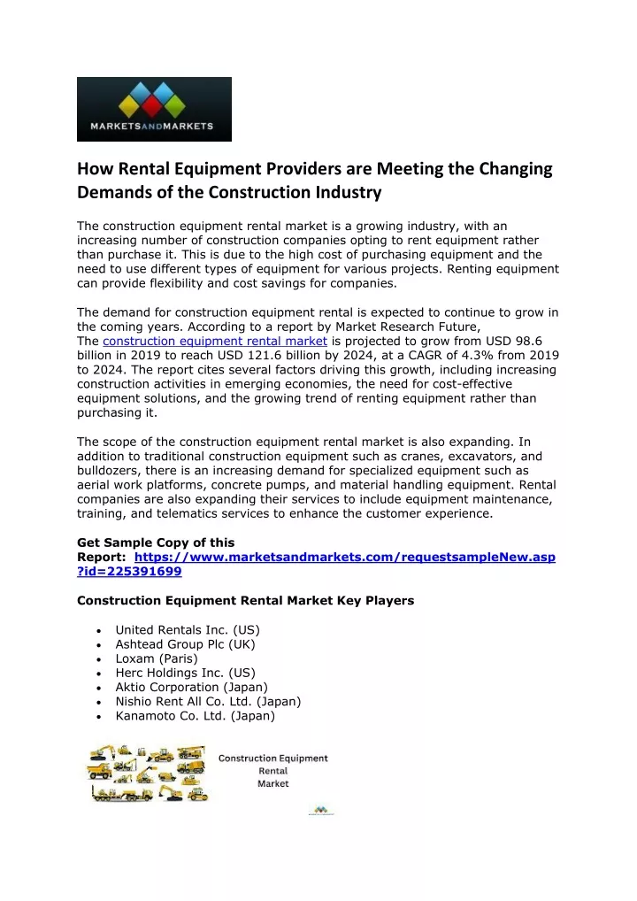 how rental equipment providers are meeting