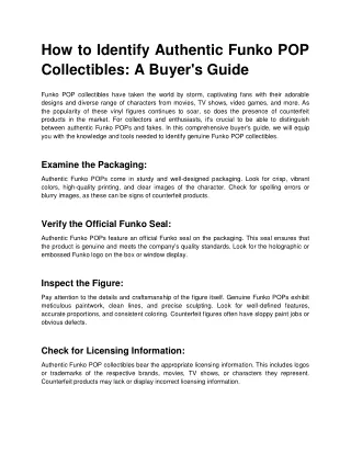 How to Identify Authentic Funko POP Collectibles_ A Buyer's Guide