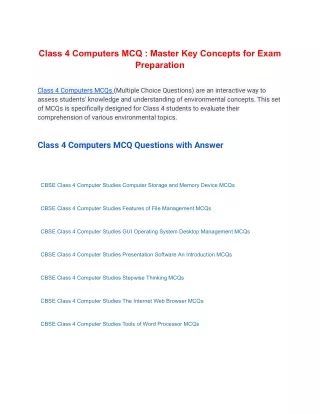class 4 computers mcq master key concepts
