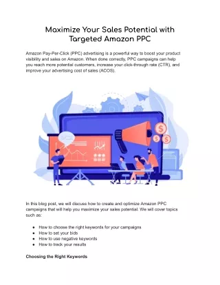 Maximize Your Sales Potential with Targeted Amazon Pay-Per-Click (PPC) Advertising Campaigns
