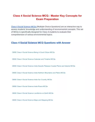 class 4 social science mcq master key concepts