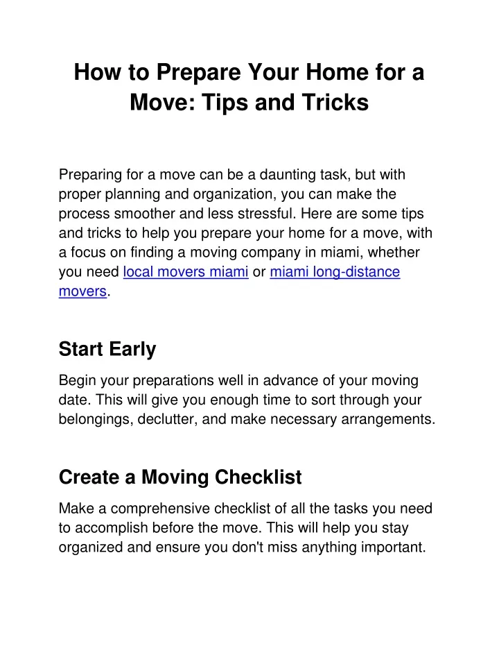 how to prepare your home for a move tips