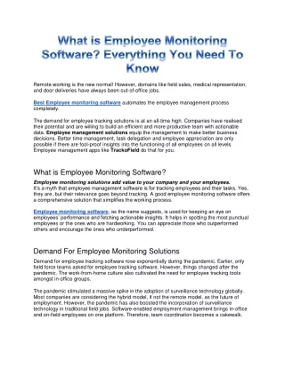 What is Employee Monitoring Software- Everything You Need To Know
