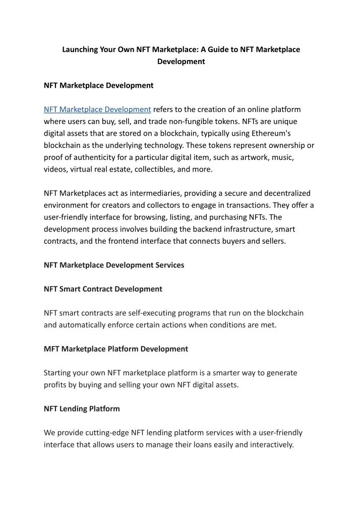 launching your own nft marketplace a guide
