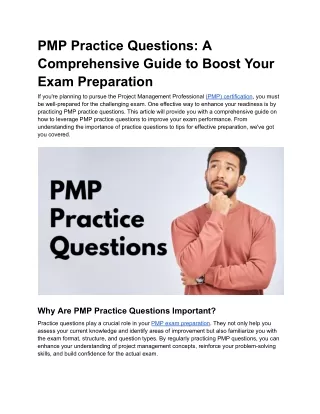PMP Practice Questions_ A Comprehensive Guide to Boost Your Exam Preparation