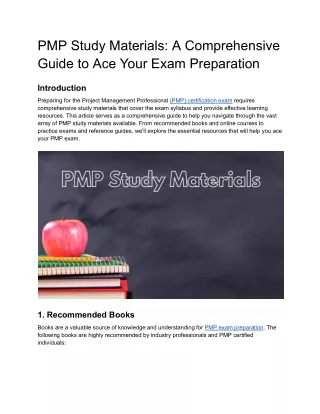 PMP Study Materials_ A Comprehensive Guide to Ace Your Exam Preparation