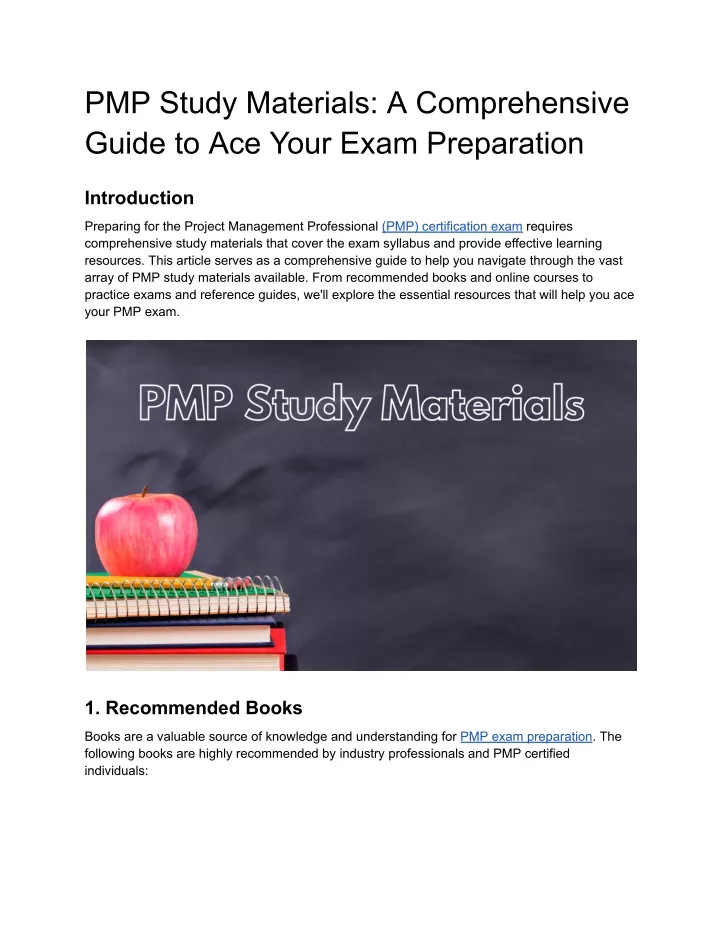 pmp study materials a comprehensive guide