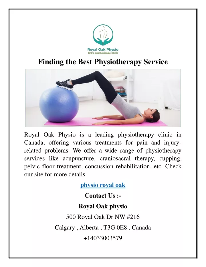 finding the best physiotherapy service