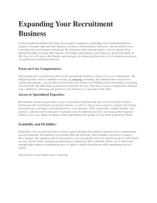 Expanding Your Recruitment Business