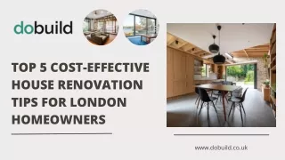 5 Tips For Cheap House Renovations In London