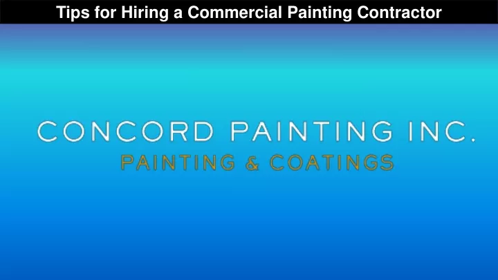 tips for hiring a commercial painting contractor