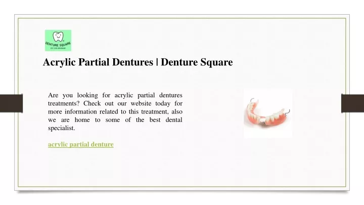 acrylic partial dentures denture square