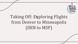Flights From DEN To MSP - USA Travel Tickets