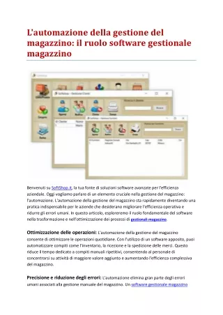 software gestionale magazzino