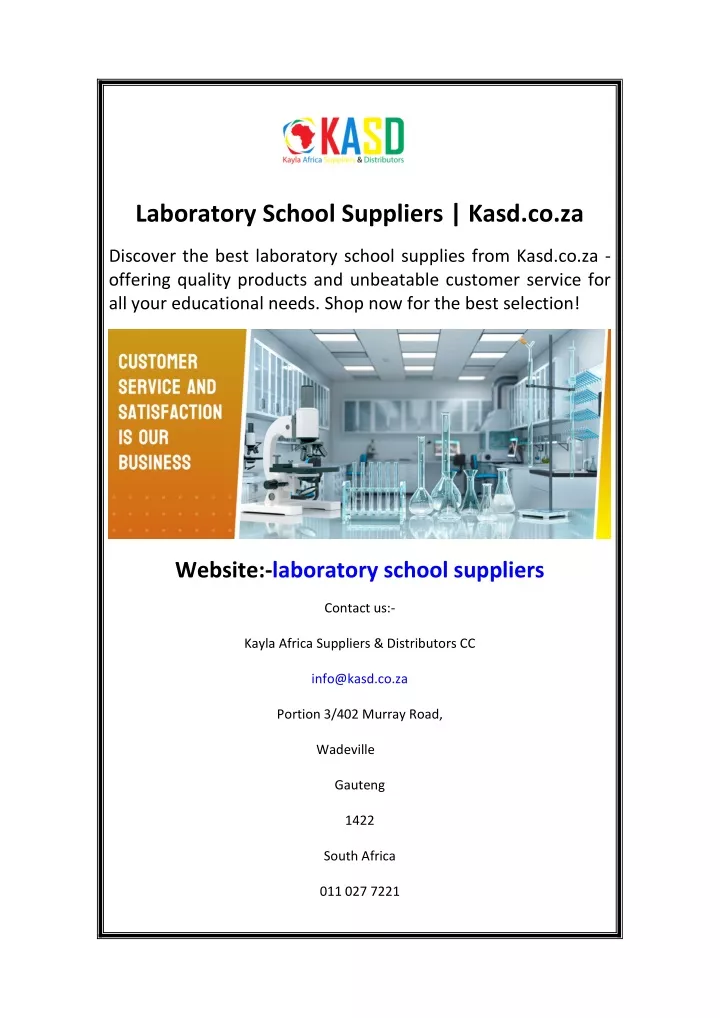 laboratory school suppliers kasd co za