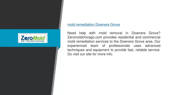 mold remediation downers grove need help with