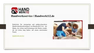 Handwerksservice  Handwerk112.de