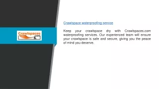 Crawlspace Waterproofing Service Crawlspaces.com