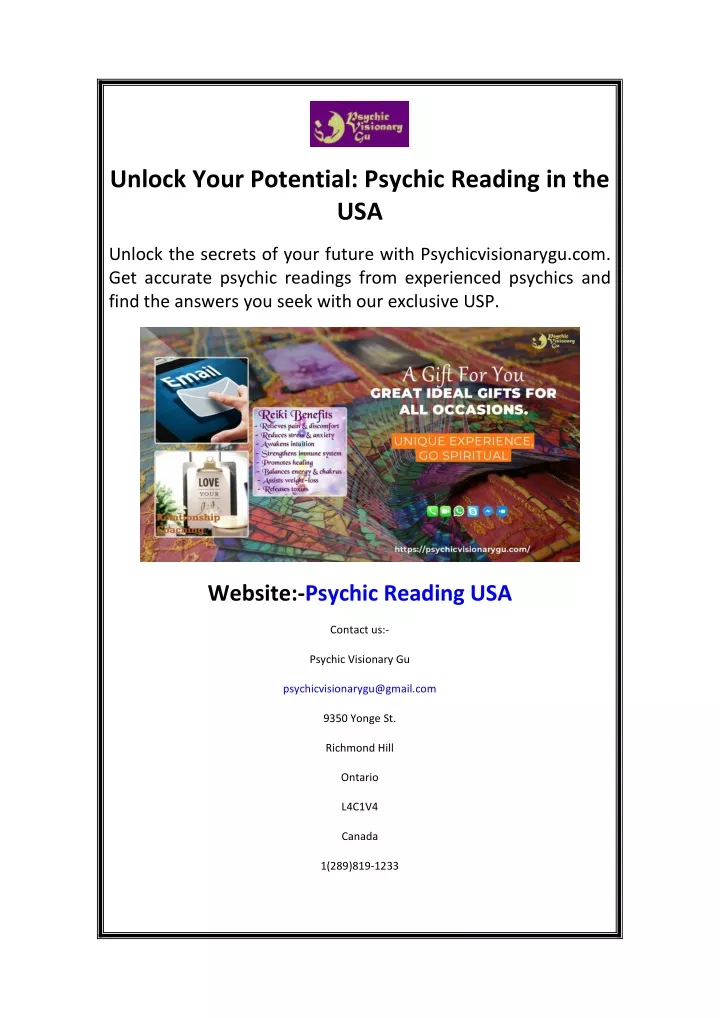 unlock your potential psychic reading in the usa