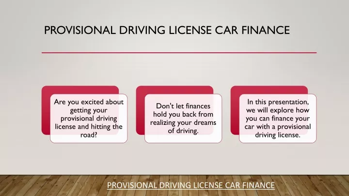 provisional driving license car finance