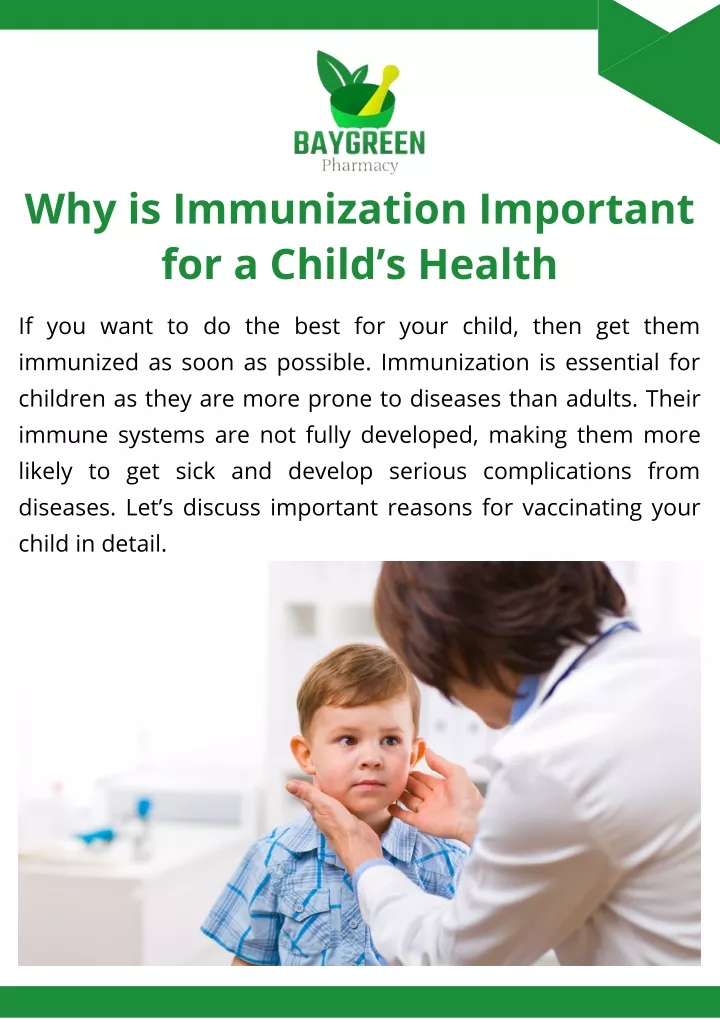 why is immunization important for a child s health
