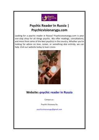psychic reader in russia psychicvisionarygu com