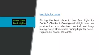 best light for docks finding the best place