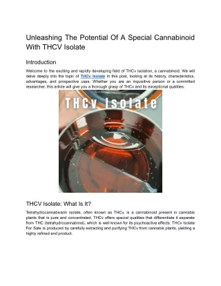 unleashing the potential of a special cannabinoid