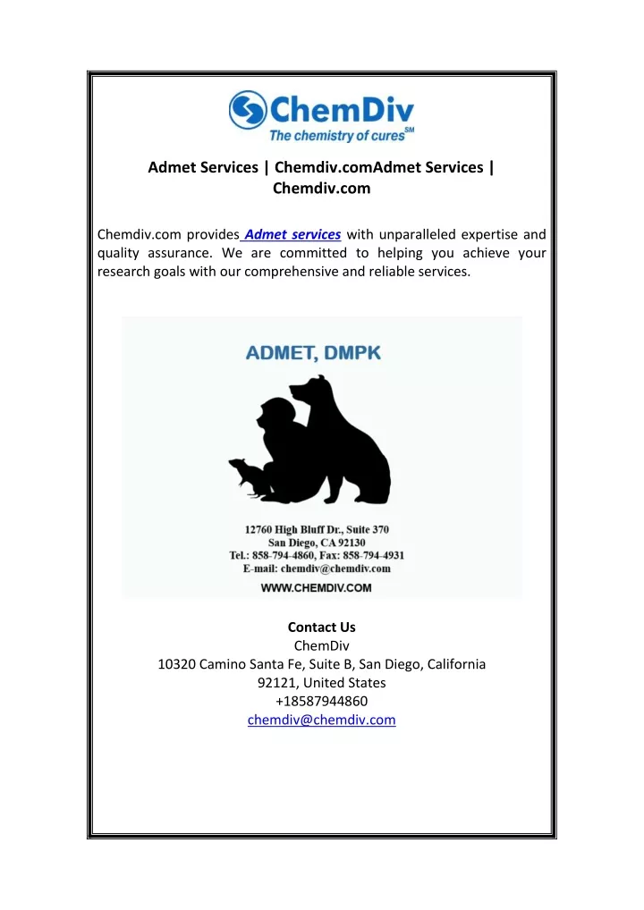 admet services chemdiv comadmet services chemdiv