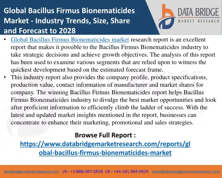 global bacillus firmus bionematicides market