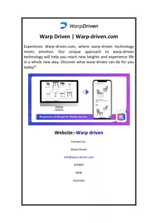 Warp Driven  Warp-driven.com