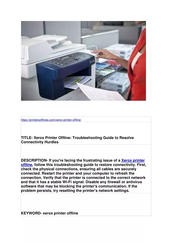 https printersofflines com xerox printer offline